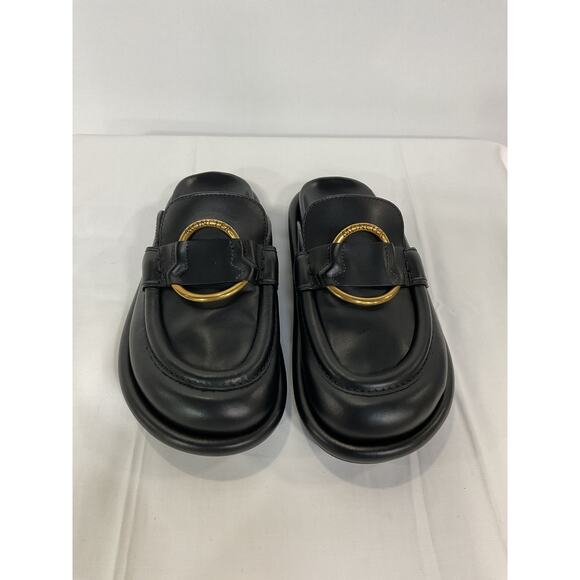 Moncler 'Bell' Black Leather Mule Size 7 - NWT - Picture 2 of 5